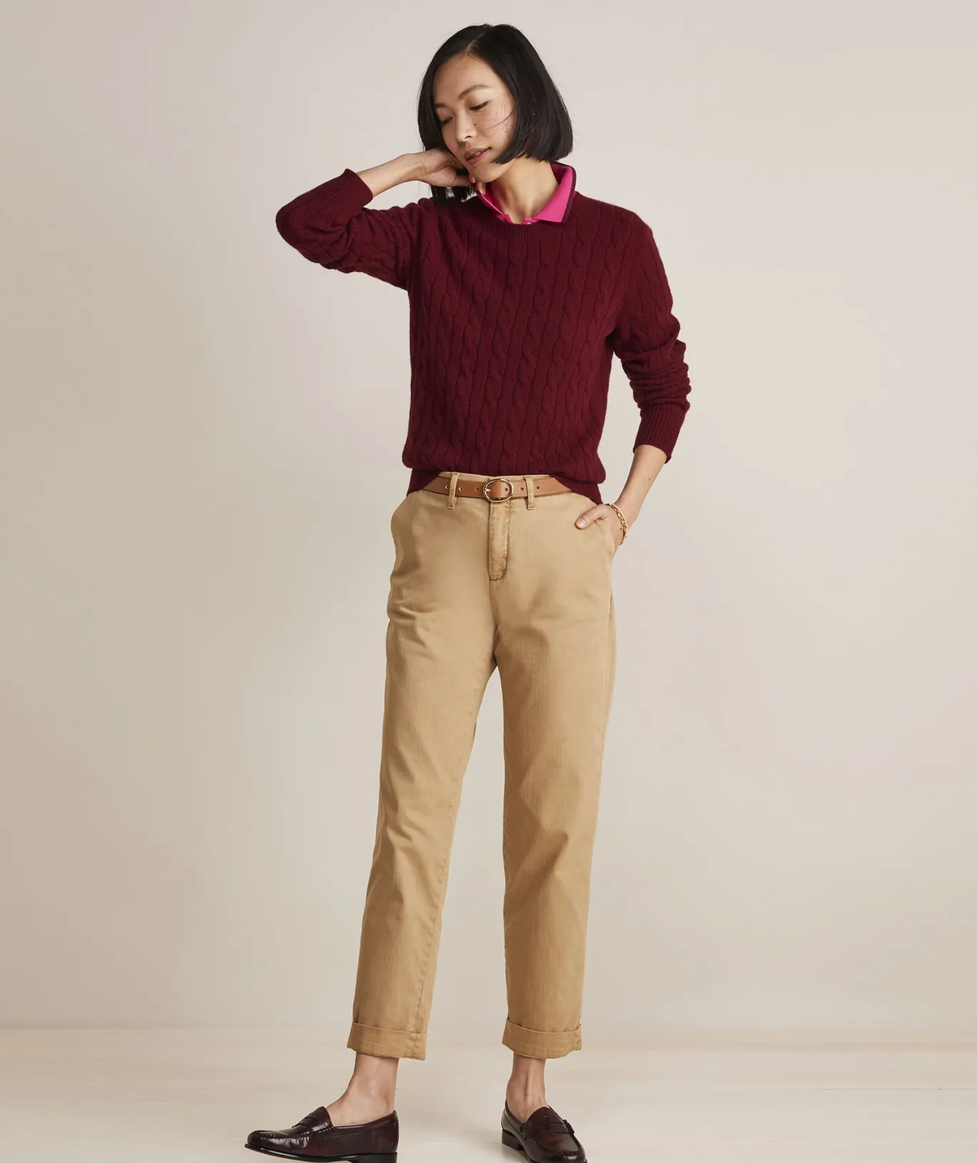 Vineyard Vines Ribbed Cashmere Polo Sweater Oatmeal Heather Cheap