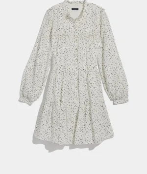 Vineyard Vines Ruffle Tiered Shirtdress Scattered Dot-Marsh Best