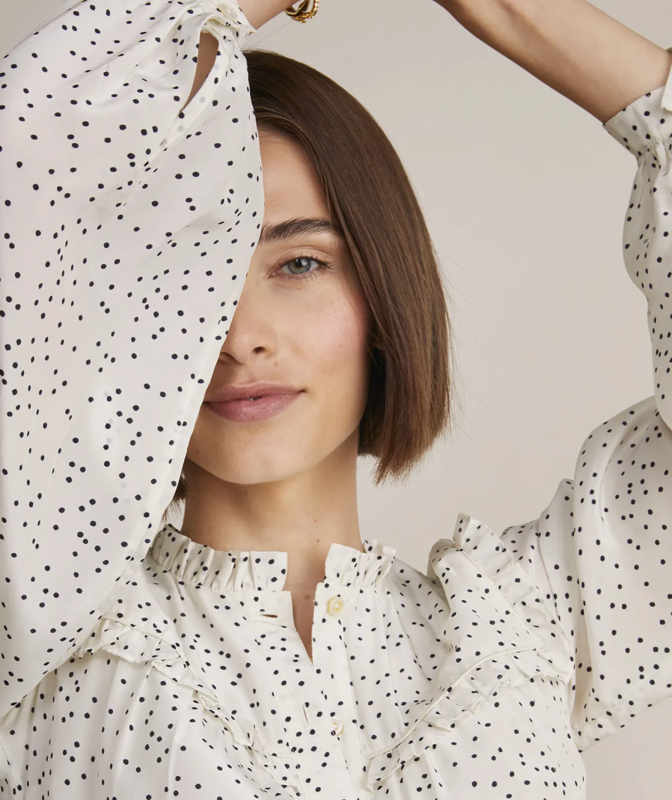 Vineyard Vines Ruffle Tiered Shirtdress Scattered Dot-Marsh Best