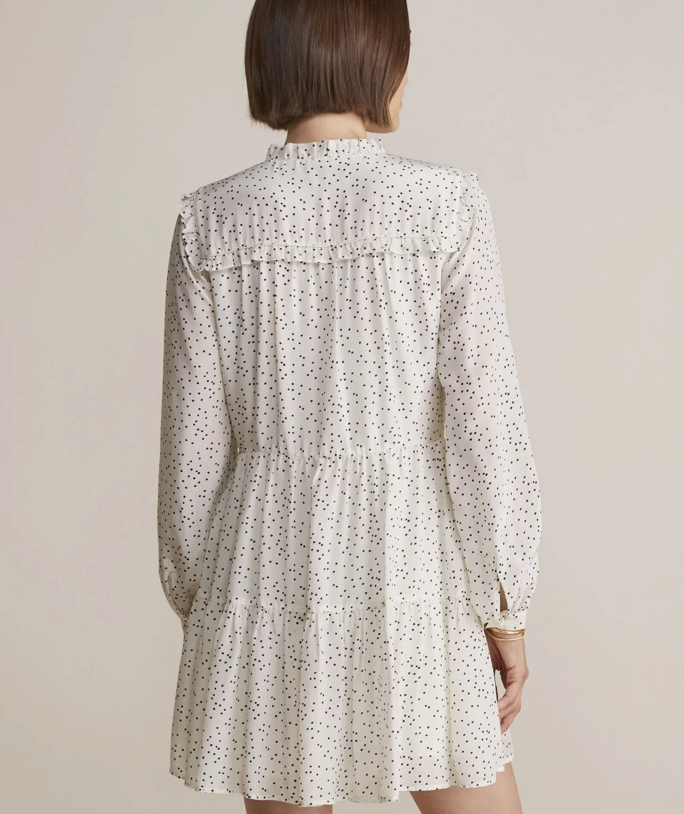 Vineyard Vines Ruffle Tiered Shirtdress Scattered Dot-Marsh Best