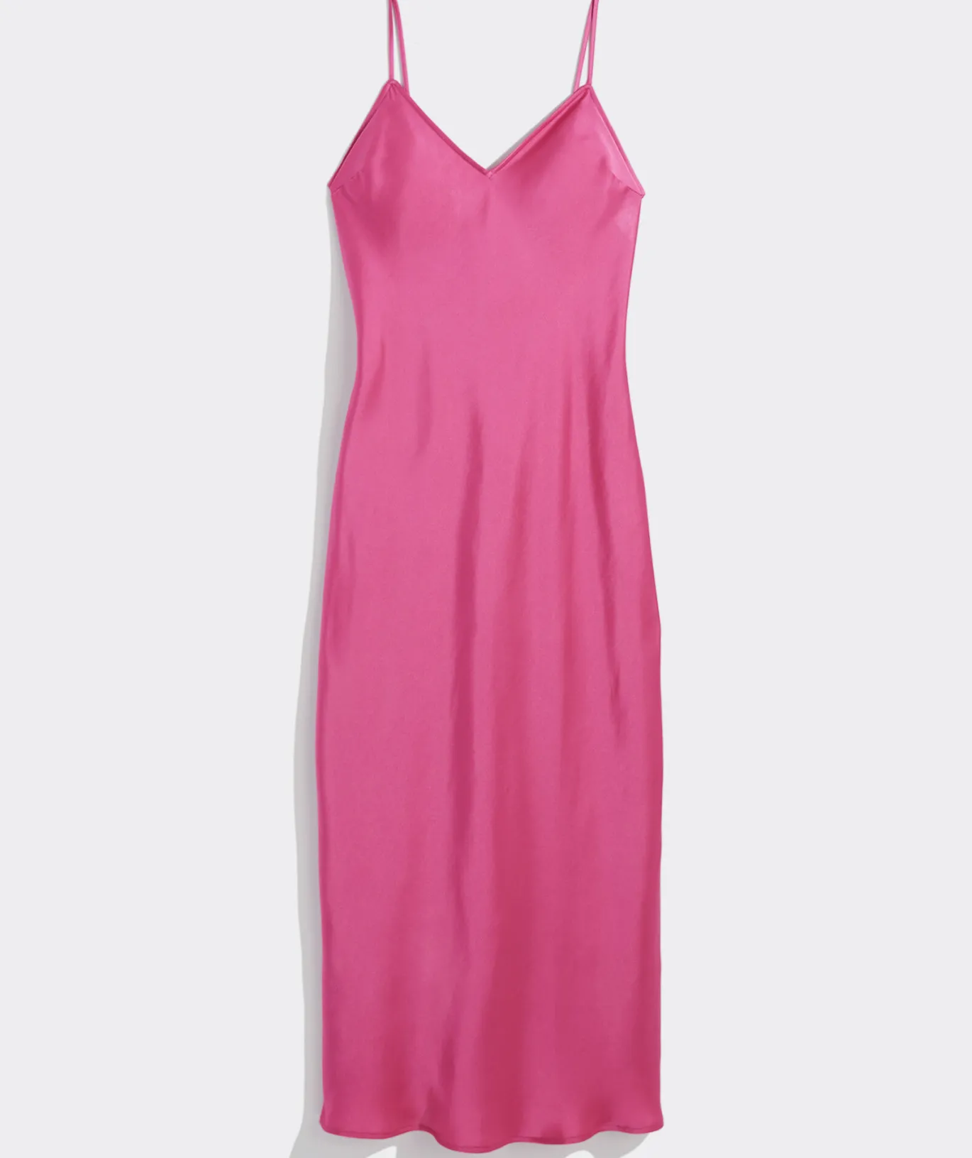 Vineyard Vines Satin Midi Slip Dress Rhododendron Clearance