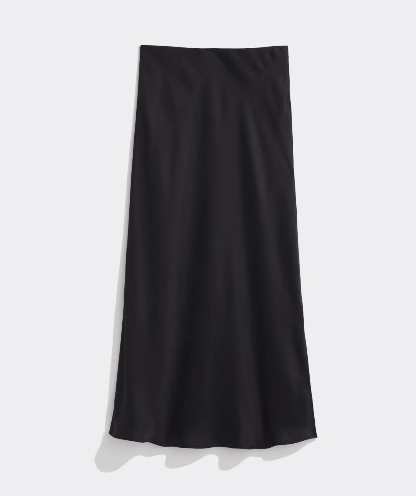 Vineyard Vines Satin Midi Slip Skirt Jet Black Flash Sale