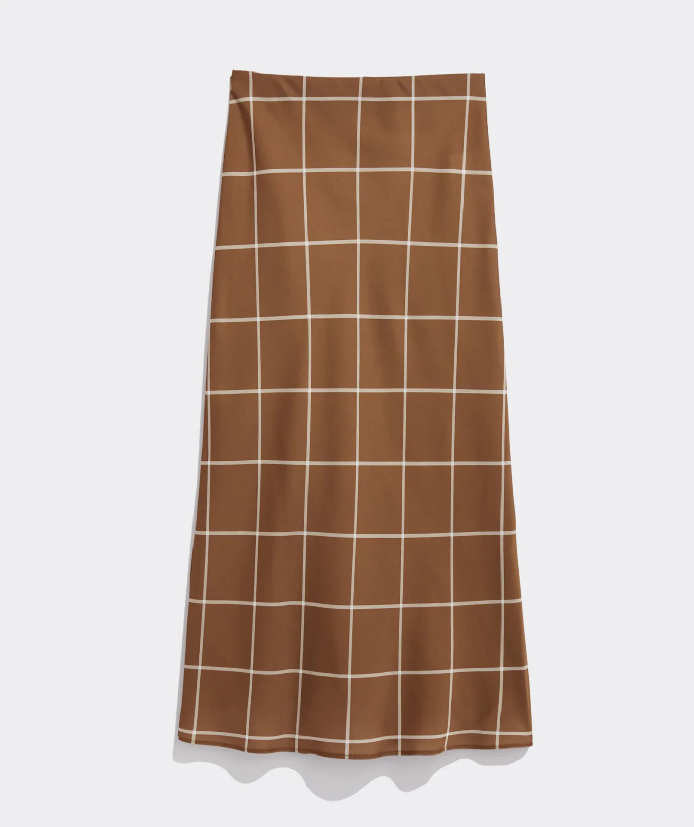 Vineyard Vines Satin Midi Slip Skirt Plaid - Gingerbread Discount