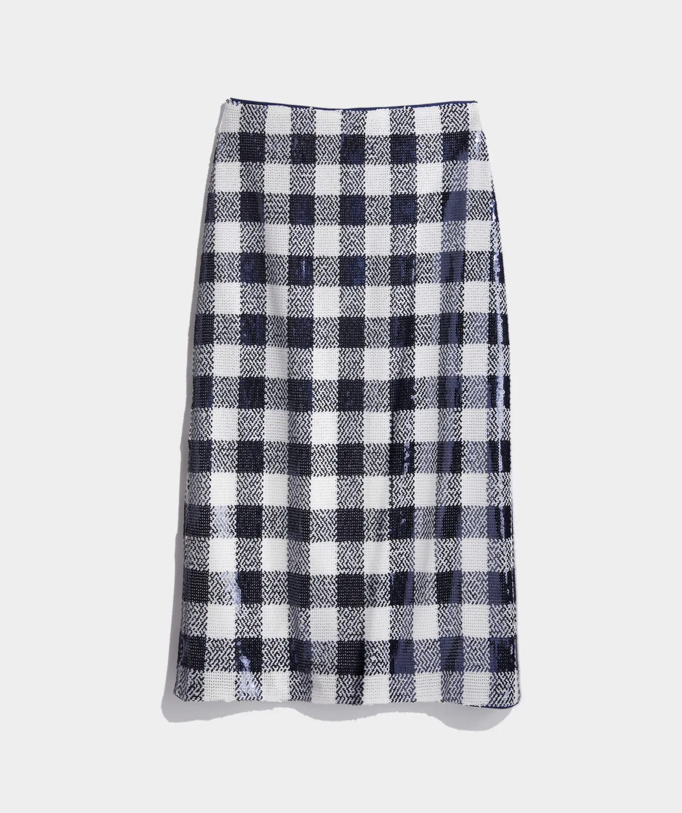 Vineyard Vines Sequin Check Midi Skirt Sequin Gingham-Navy New