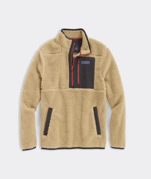 Vineyard Vines Sherpa SuperShep™ Quarter-Zip Officer Khaki Store