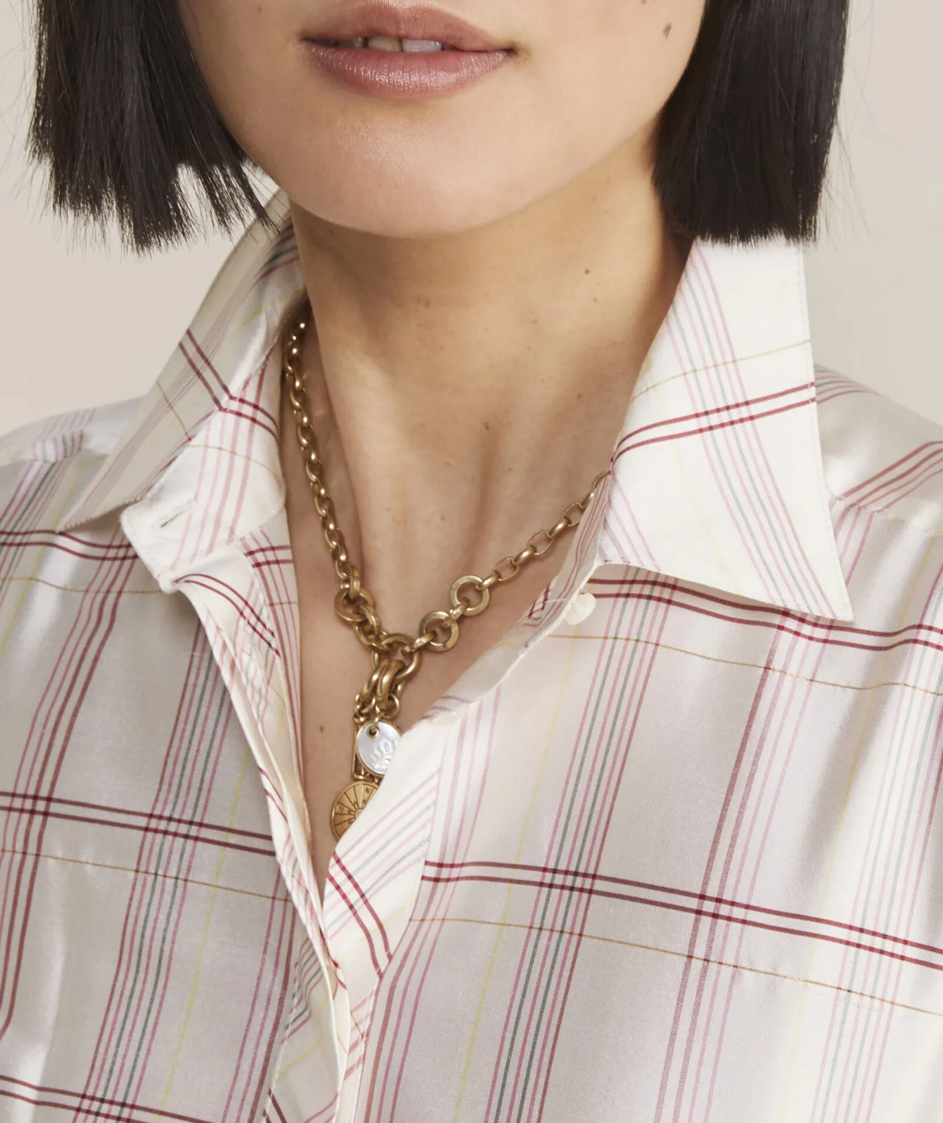 Vineyard Vines Silk Dupioni Bubble Shirtdress MF Plaid - Marsh-Red Shop
