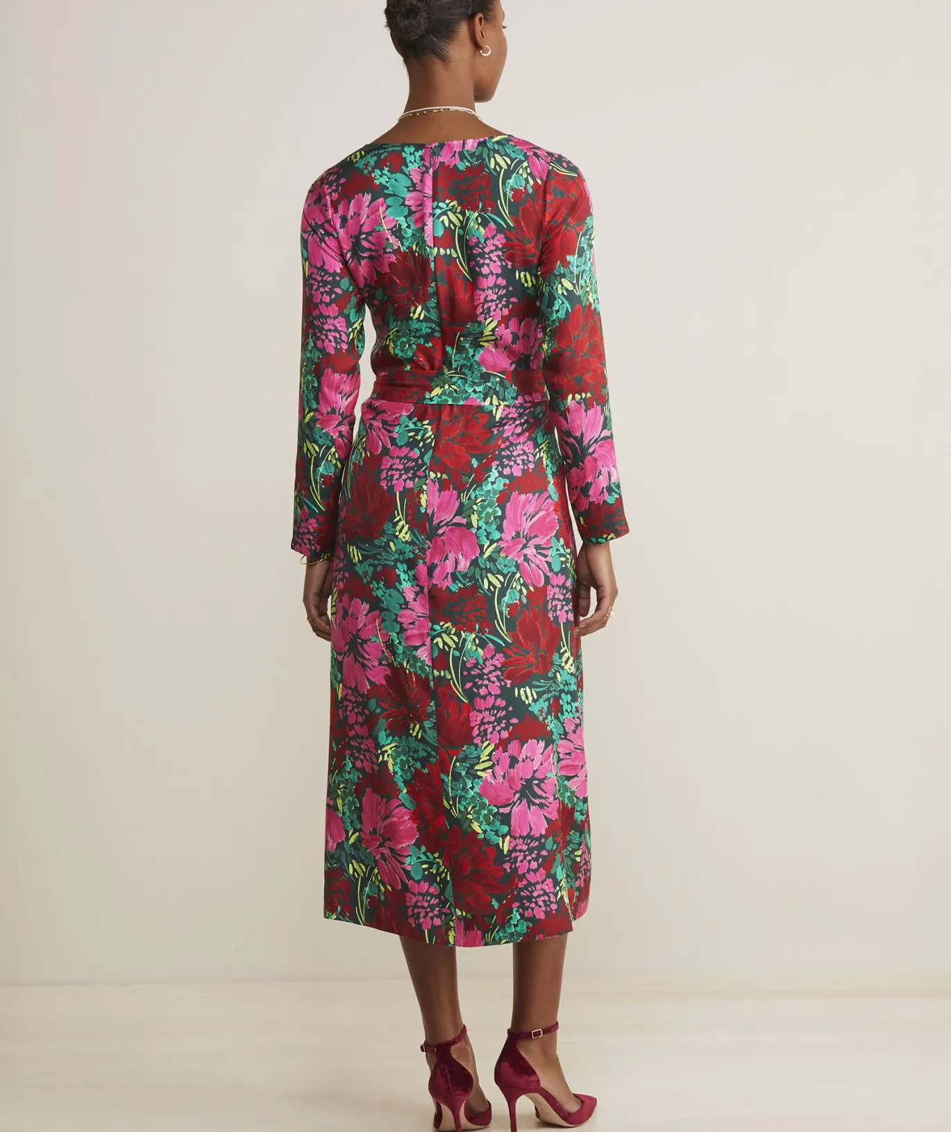 Vineyard Vines Silk Twill Maxi Dress Brush Floral - Green Sale
