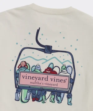 Vineyard Vines Ski Lift Logo Box Long-Sleeve Tee Marshmallow Best Sale