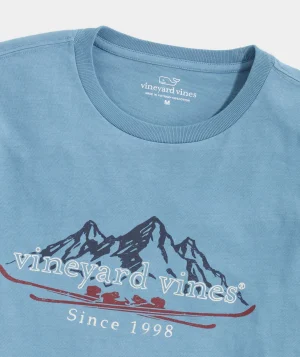 Vineyard Vines Ski Logo Long-Sleeve Tee Larkspur Heather Clearance