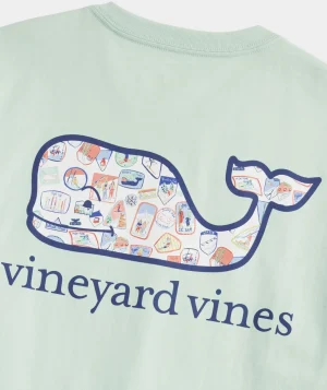 Vineyard Vines Ski Patch Whale Short-Sleeve Pocket Tee Mist Green New