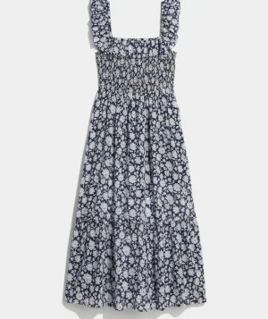 Vineyard Vines Smocked Midi Dress Ivy Floral - Navy v2 Best Sale