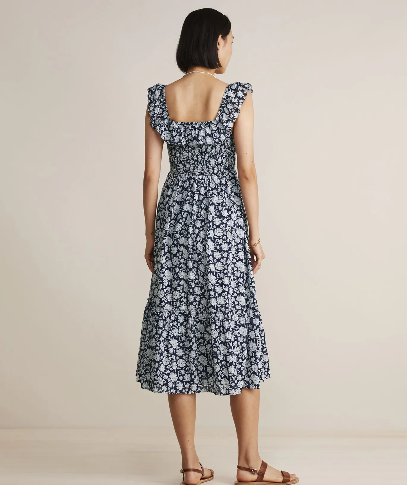 Vineyard Vines Smocked Midi Dress Ivy Floral - Navy v2 Best Sale