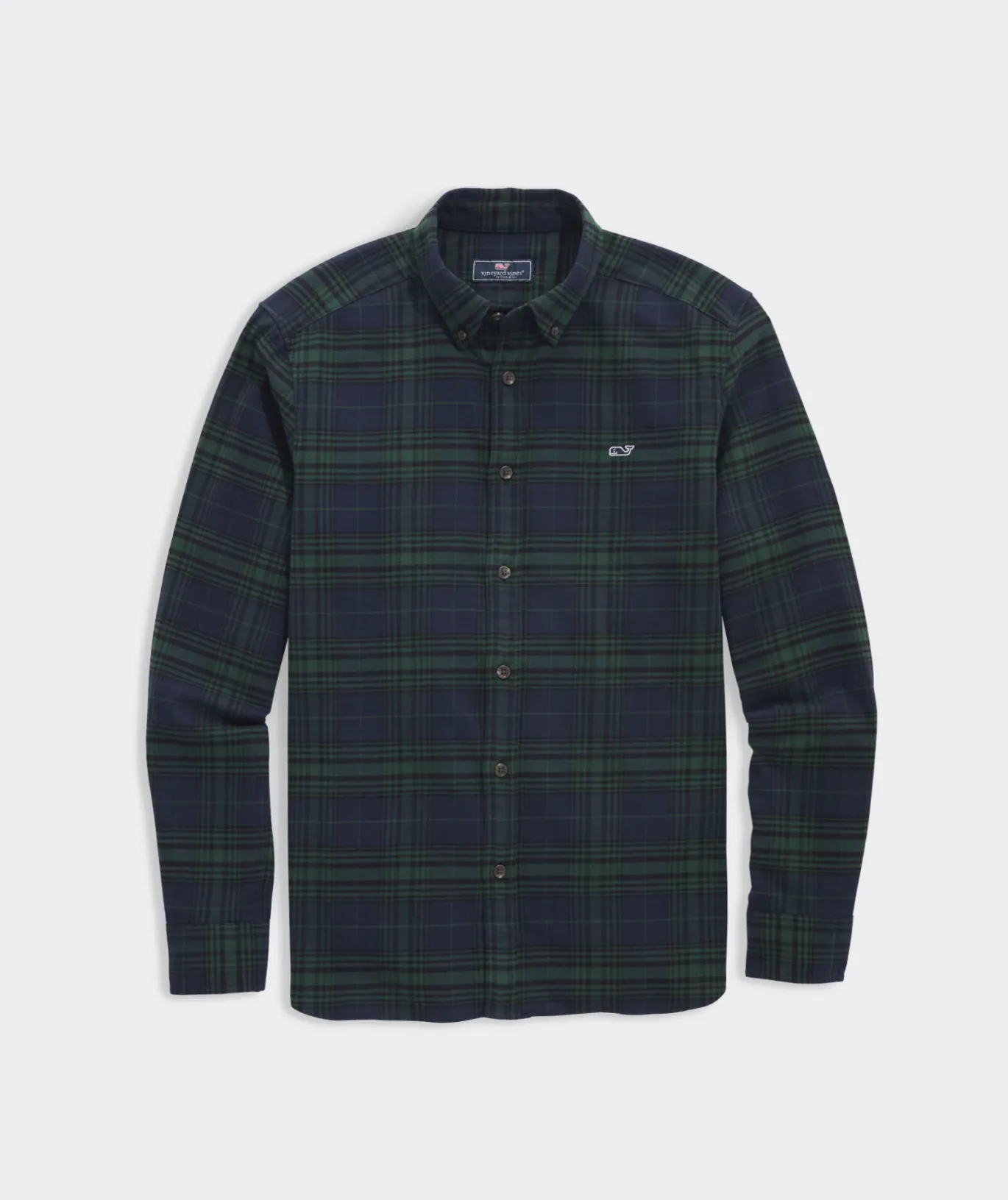 Vineyard Vines Stretch Flannel Blackwatch Shirt Plaid- Green Cheap