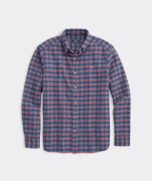 Vineyard Vines Stretch Flannel Check Shirt Chk Sailors Red Cheap