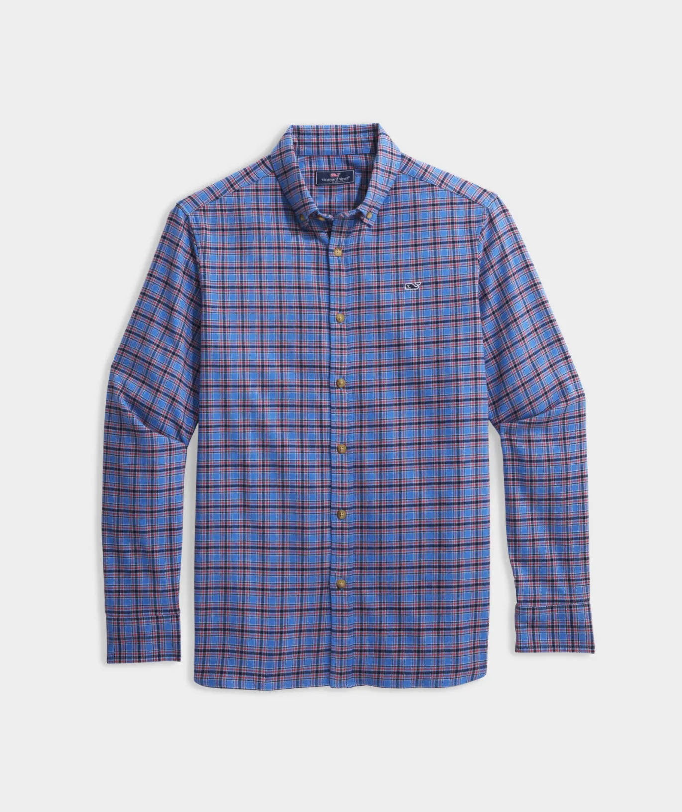 Vineyard Vines Stretch Flannel Check Shirt Chk Hull Blue New