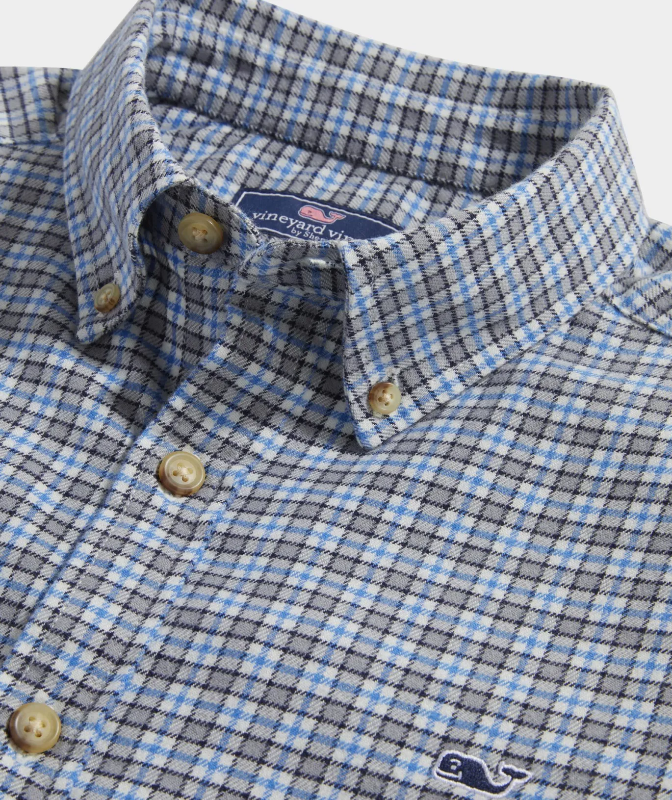 Vineyard Vines Stretch Flannel Check Shirt Ultimate Gray Shop