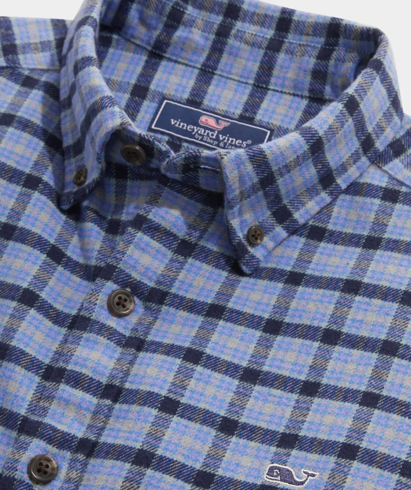 Vineyard Vines Stretch Flannel Check Shirt Chk Nautical Navy Clearance