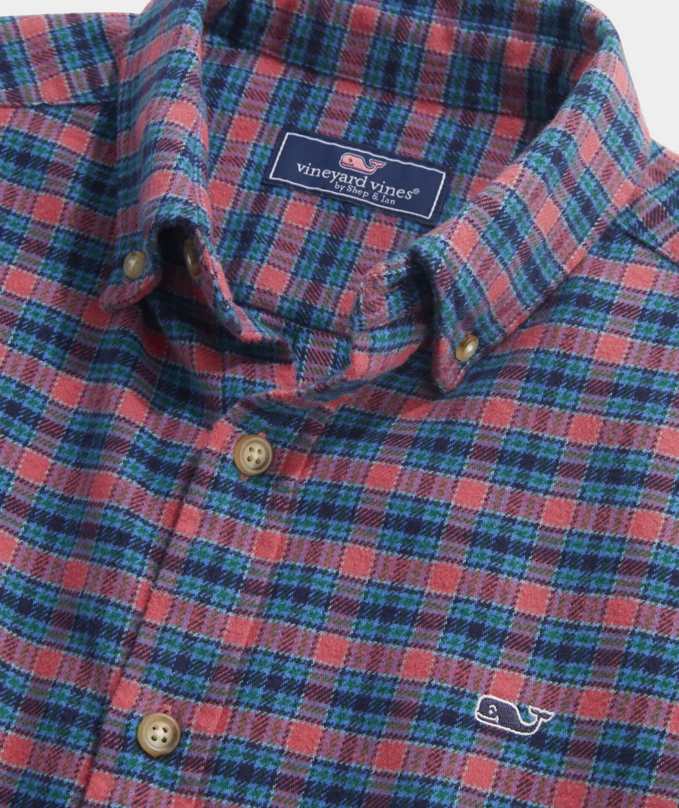 Vineyard Vines Stretch Flannel Check Shirt Chk Sailors Red Cheap