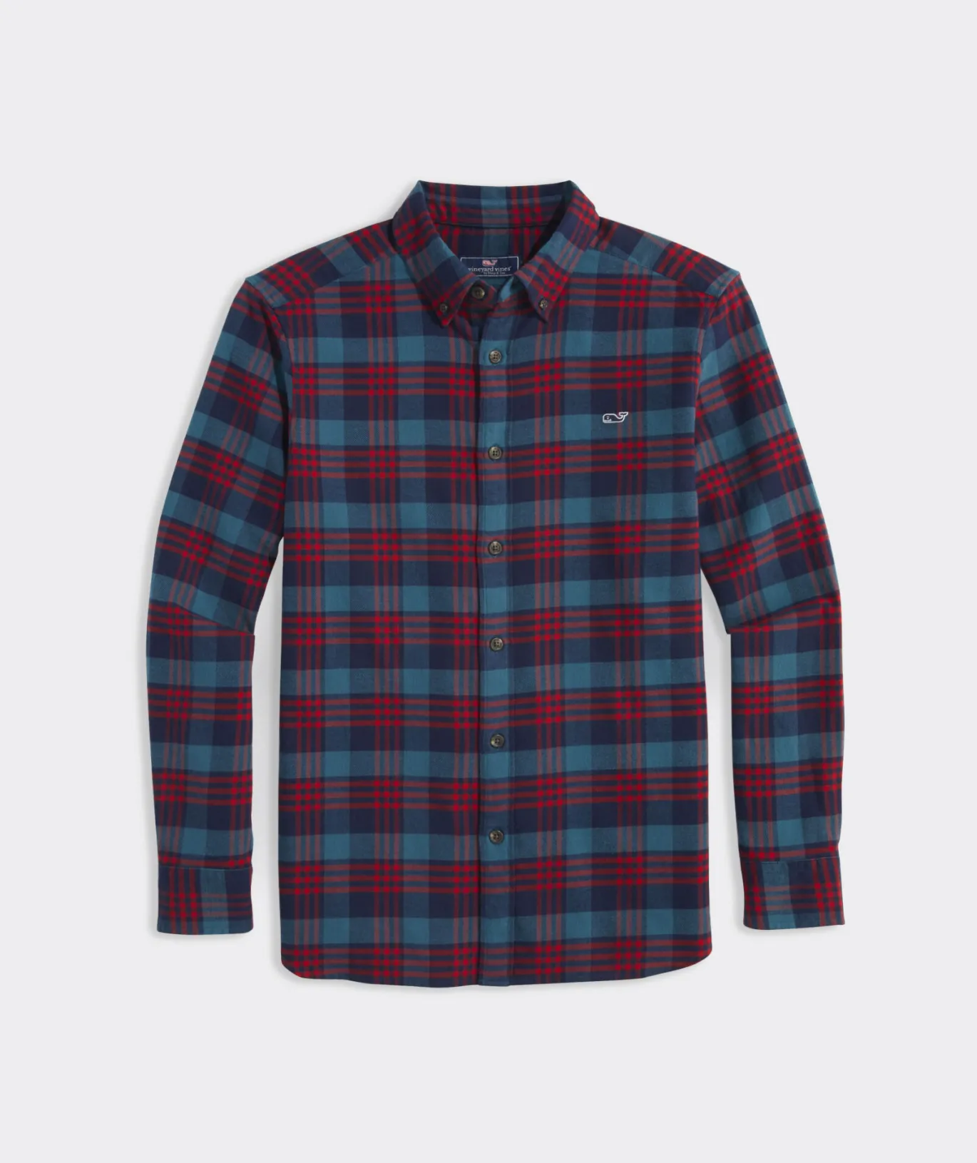 Vineyard Vines Stretch Flannel Plaid Shirt Blue Coral Cheap