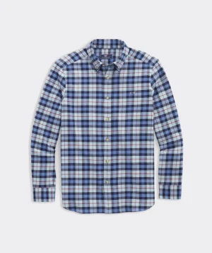 Vineyard Vines Stretch Flannel Plaid Shirt Porcelain Blue Shop