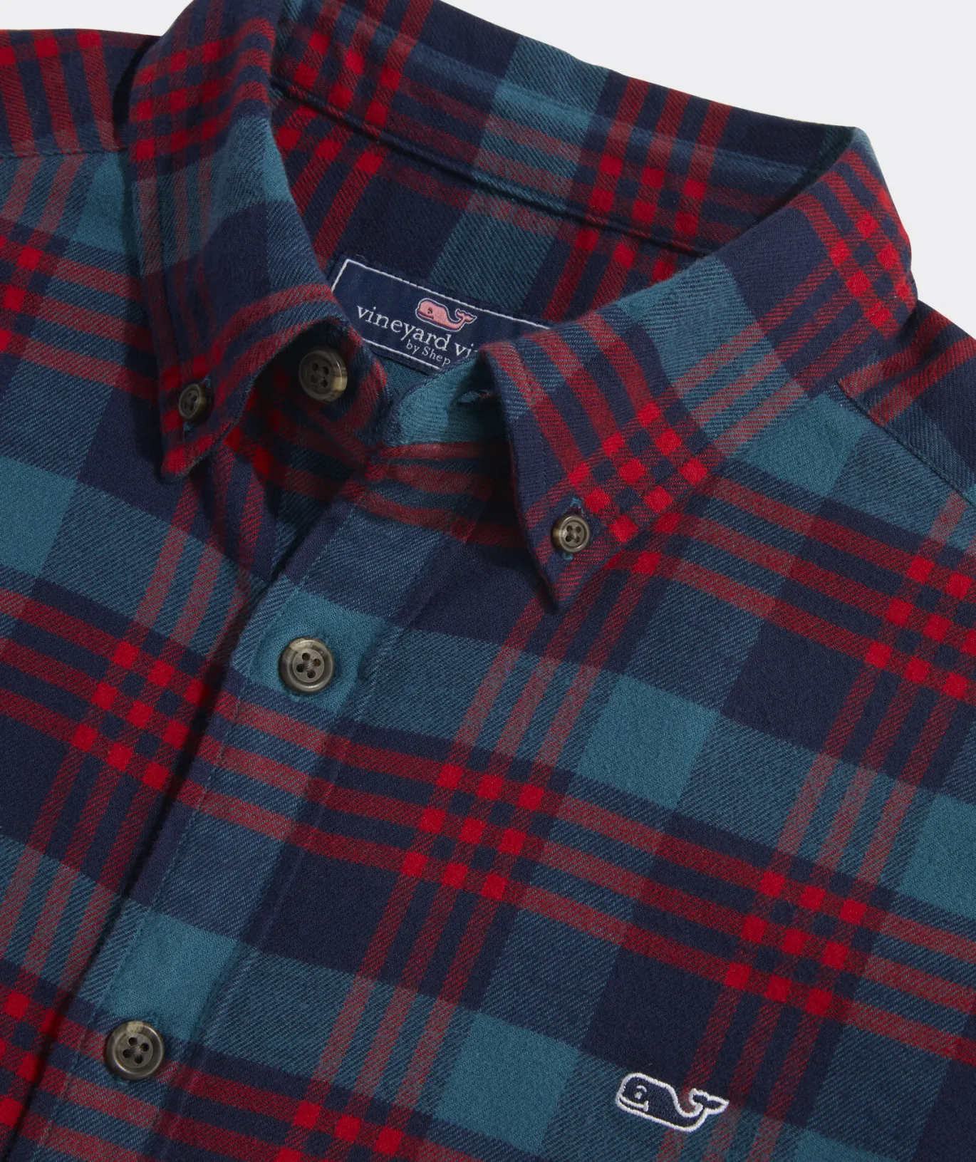 Vineyard Vines Stretch Flannel Plaid Shirt Blue Coral Cheap