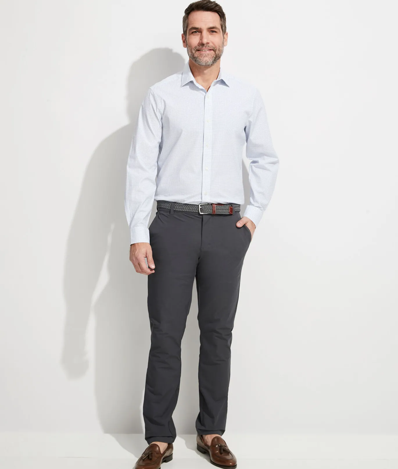 Vineyard Vines Stretch Poplin Check Spread Collar Shirt Spinnaker Discount
