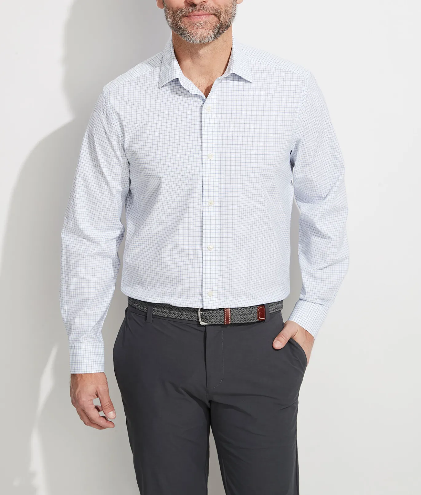 Vineyard Vines Stretch Poplin Check Spread Collar Shirt Spinnaker Discount