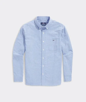 Vineyard Vines Stretch Poplin Gingham Shirt Tide Blue Flash Sale