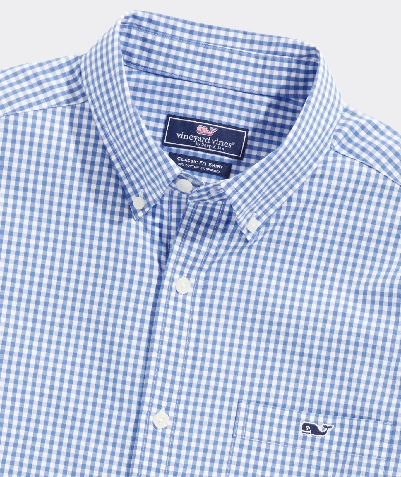 Vineyard Vines Stretch Poplin Gingham Shirt Tide Blue Flash Sale