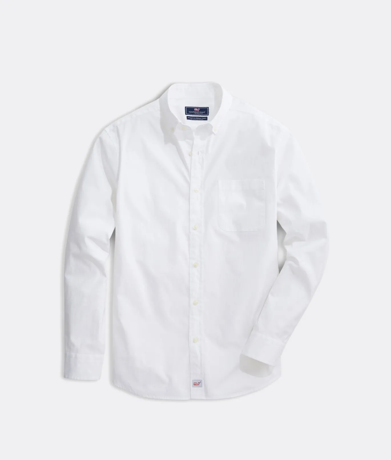 Vineyard Vines Stretch Poplin Solid Shirt White Cap Hot