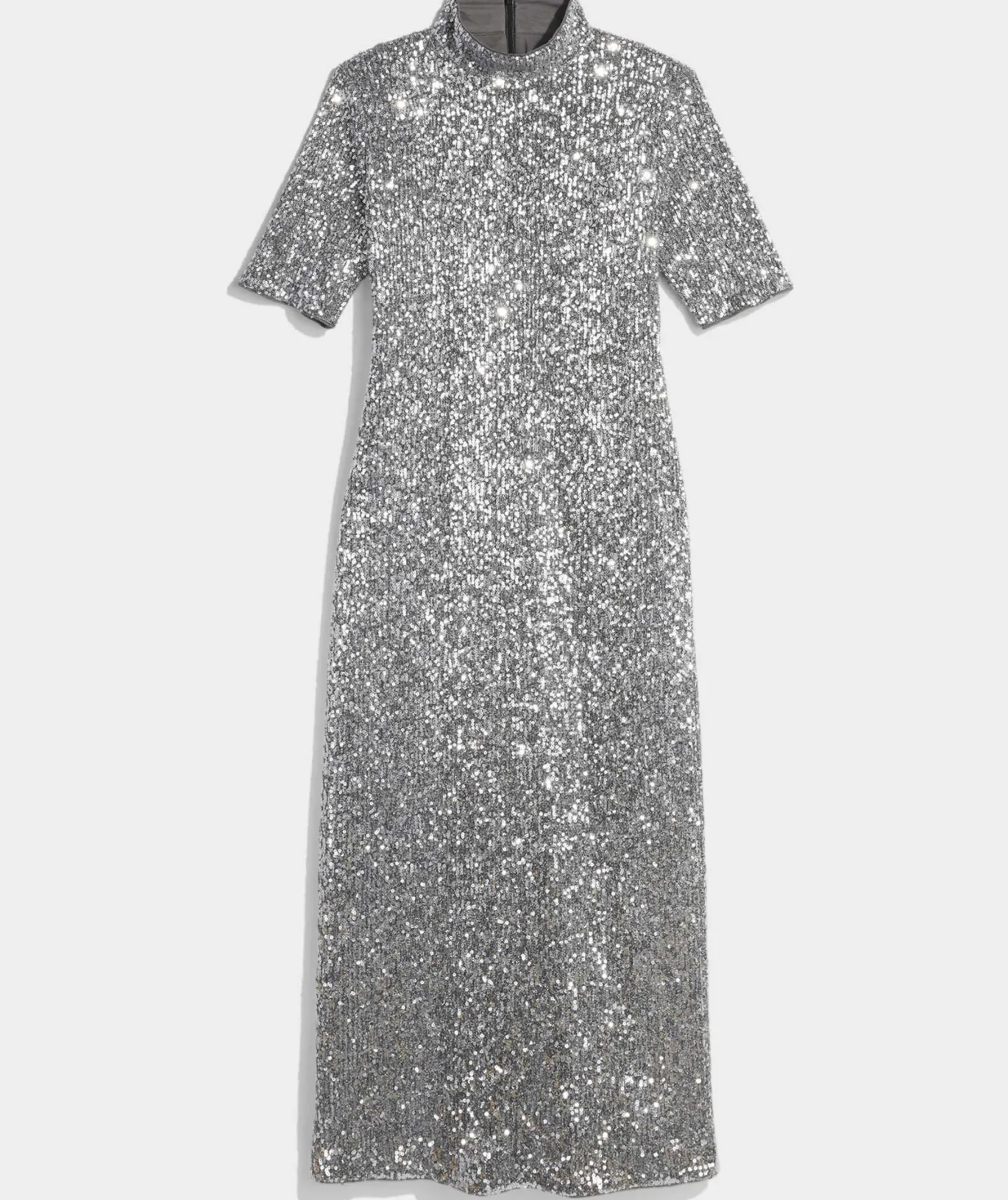 Vineyard Vines Stretch Sequin Midi Dress Silver New