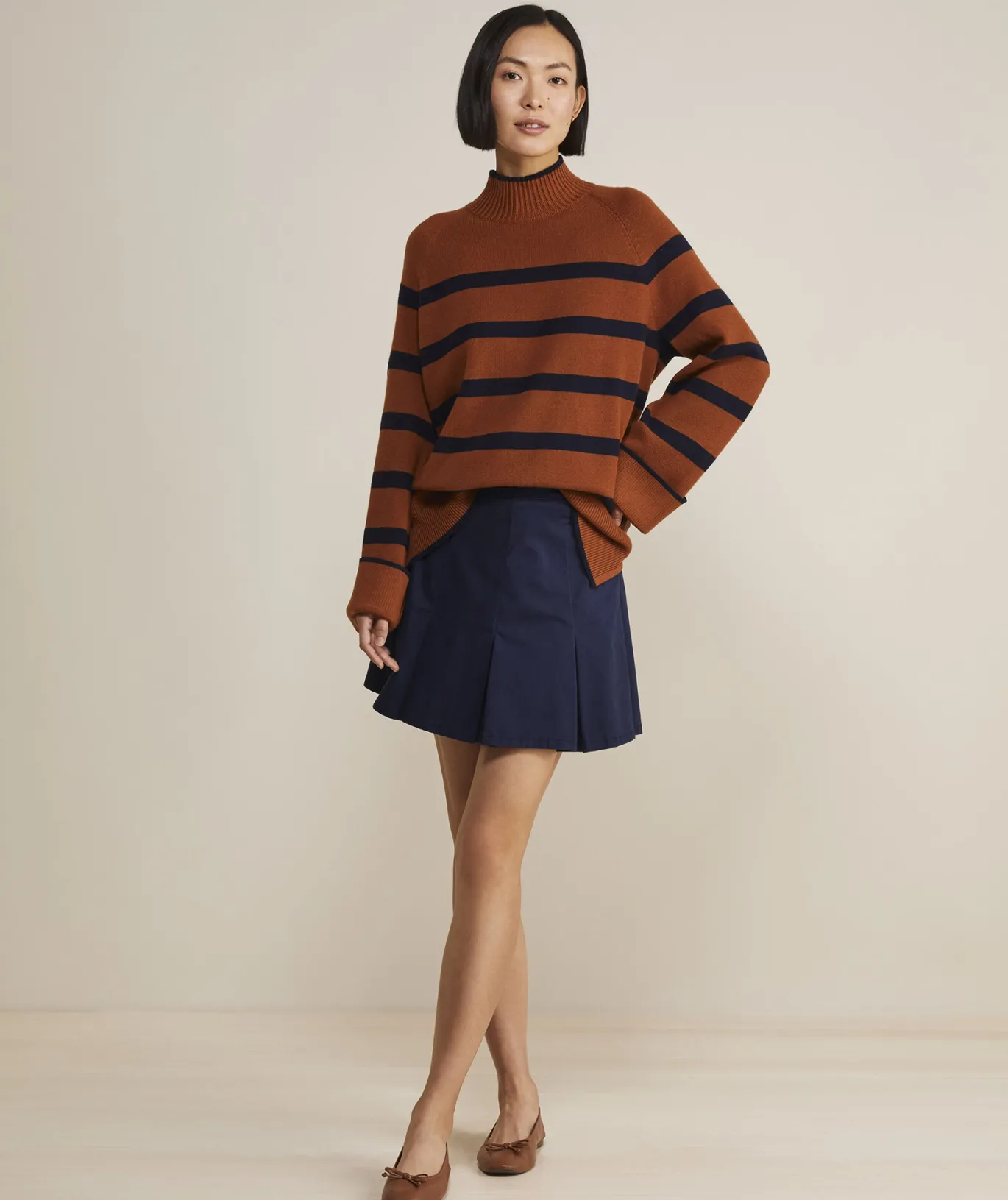 Vineyard Vines Stretch Twill Pleated Mini Skirt Nautical Navy Cheap