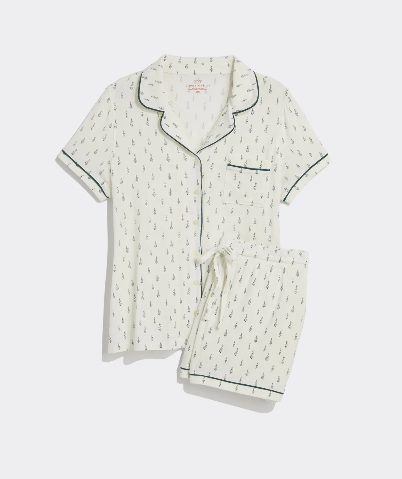 Vineyard Vines Super-Soft Printed Knit Pajama Short Set Pineapple - Aqua Cheap