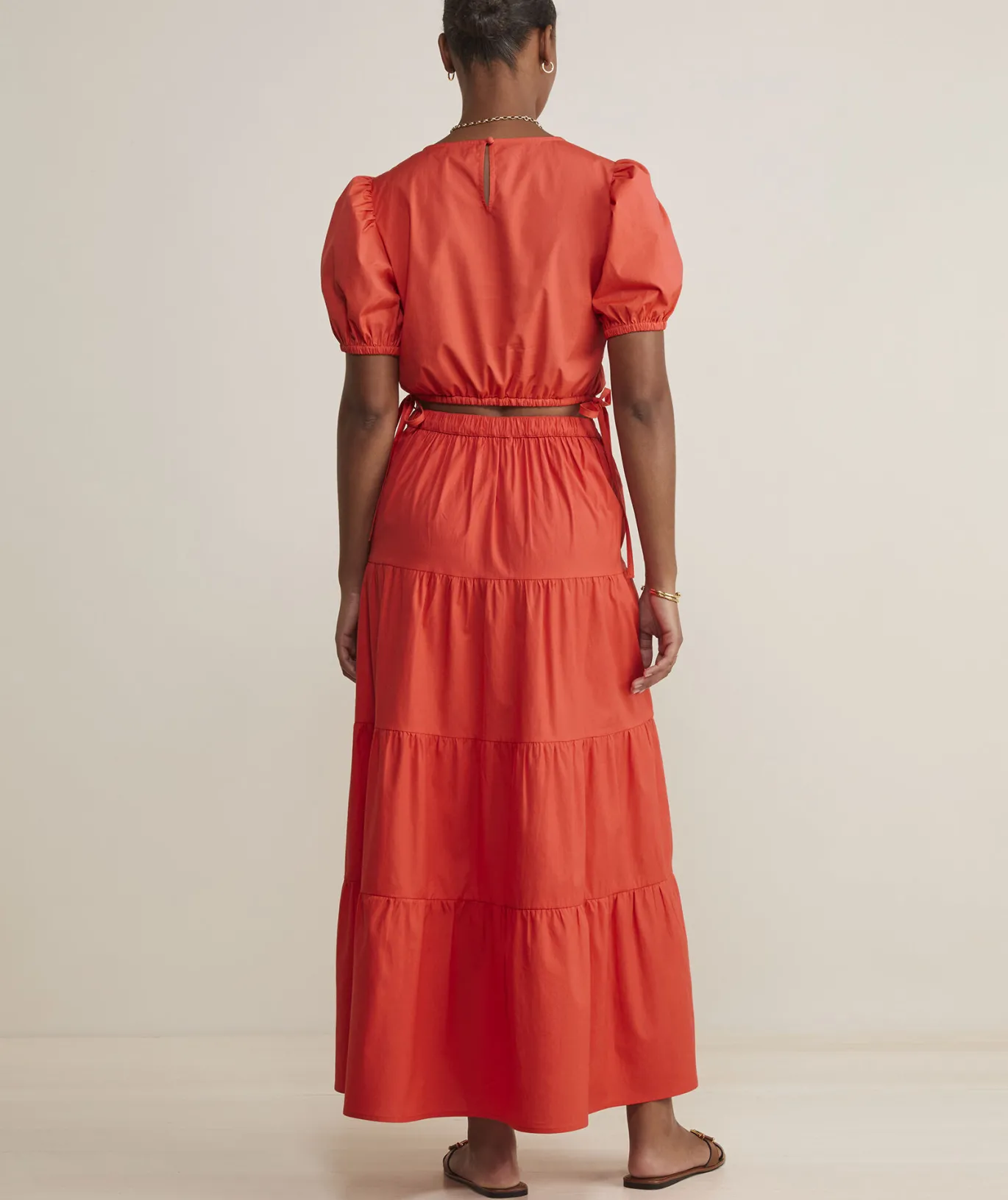 Vineyard Vines Tiered Maxi Skirt Papaya Punch Shop