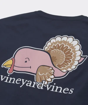 Vineyard Vines Turkey Whale Long-Sleeve Pocket Tee Blue Blazer Clearance