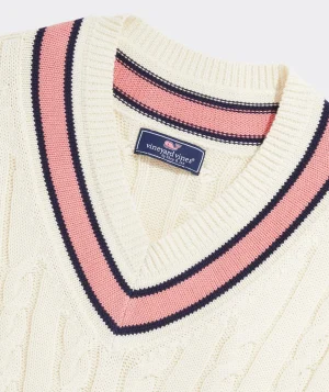 Vineyard Vines Varsity V-Neck Cotton Sweater Powder Sale