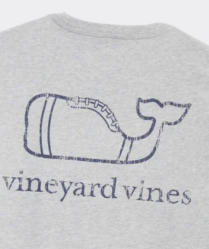 Vineyard Vines Vintage Football Whale Long-Sleeve Pocket Tee Grey Heather Store