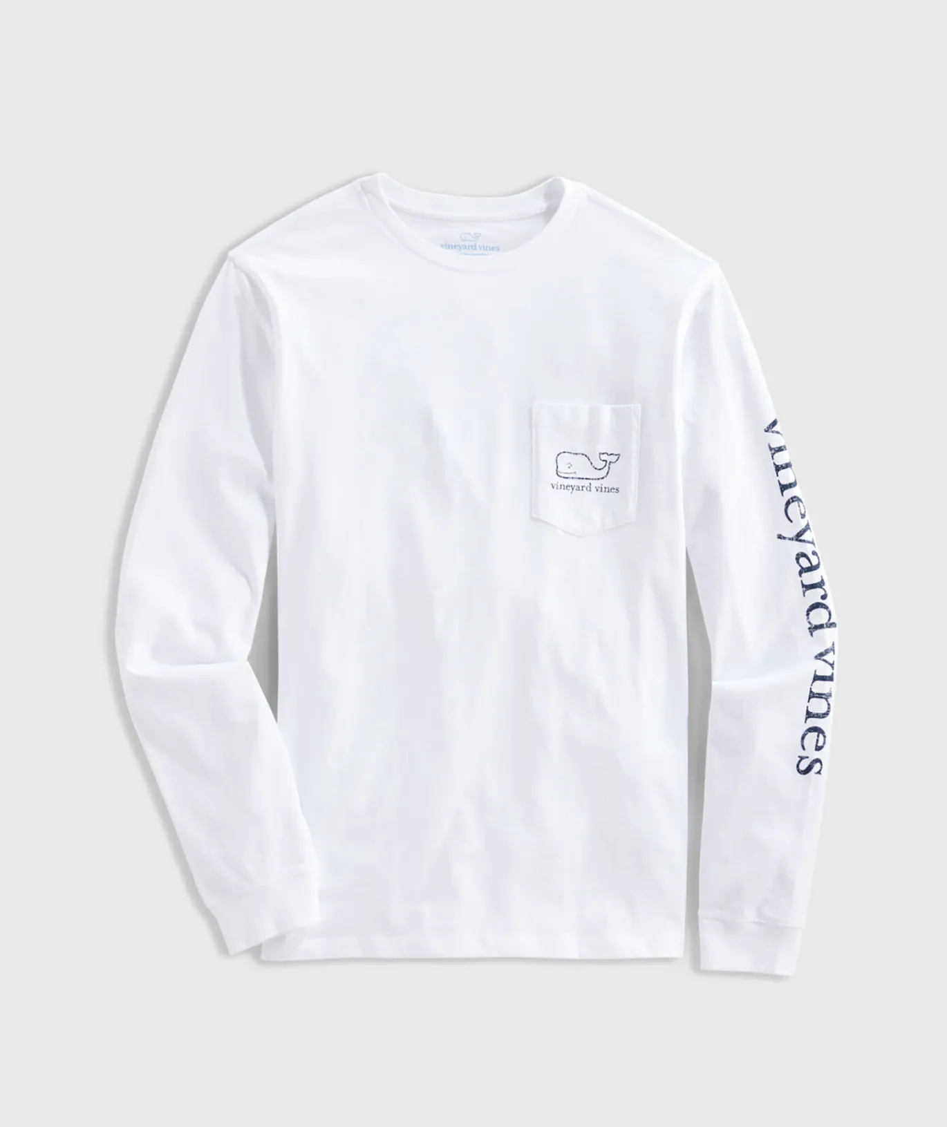 Vineyard Vines Vintage Whale Long-Sleeve Pocket Tee White Cap Best