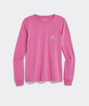 Vineyard Vines Vintage Whale Long-Sleeve Pocket Tee Cayman Clearance