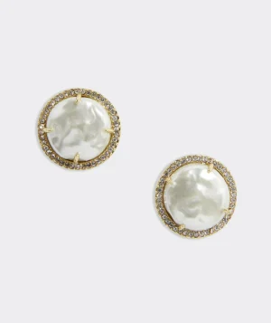 Vineyard Vines Watch The Ball Drop Shimmer Earrings Silver Metallic Hot