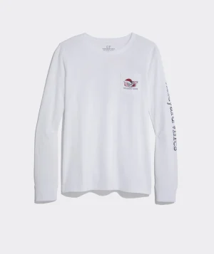 Vineyard Vines Whale & Tree Long-Sleeve Pocket Tee White Cap Sale
