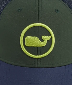 Vineyard Vines Whale Dot Performance Trucker Hat Turf Green Online