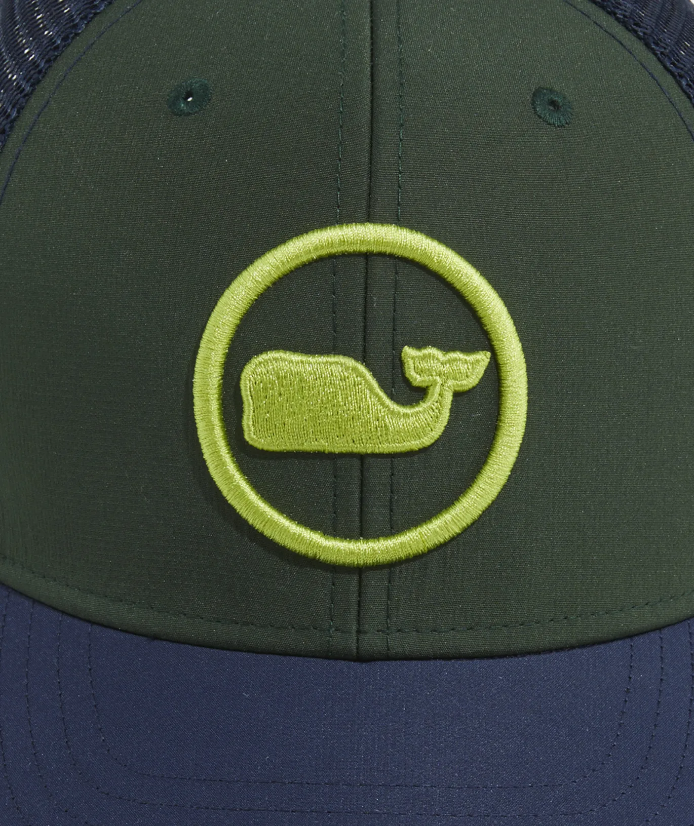 Vineyard Vines Whale Dot Performance Trucker Hat Turf Green Online