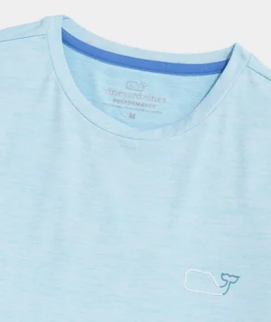 Vineyard Vines Whale Outline Short-Sleeve Harbor Performance Tee Splish Splash Hthr Hot