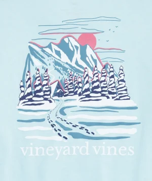 Vineyard Vines Winter Cabin Long-Sleeve Dunes Tee Porcelain Blue Hthr Best