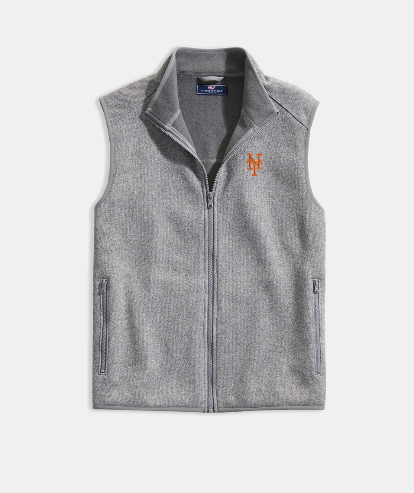 Vineyard Vines Women's Atlanta Braves Mountain Sweater Fleece Vest Marshmallow Outlet