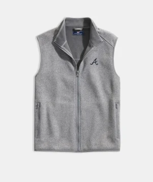 Vineyard Vines Women's Detroit Tigers Mountain Sweater Fleece Vest Marshmallow Hot