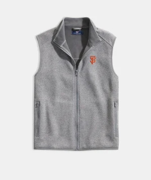 Vineyard Vines Women's Miami Marlins Mountain Sweater Fleece Vest Marshmallow Store